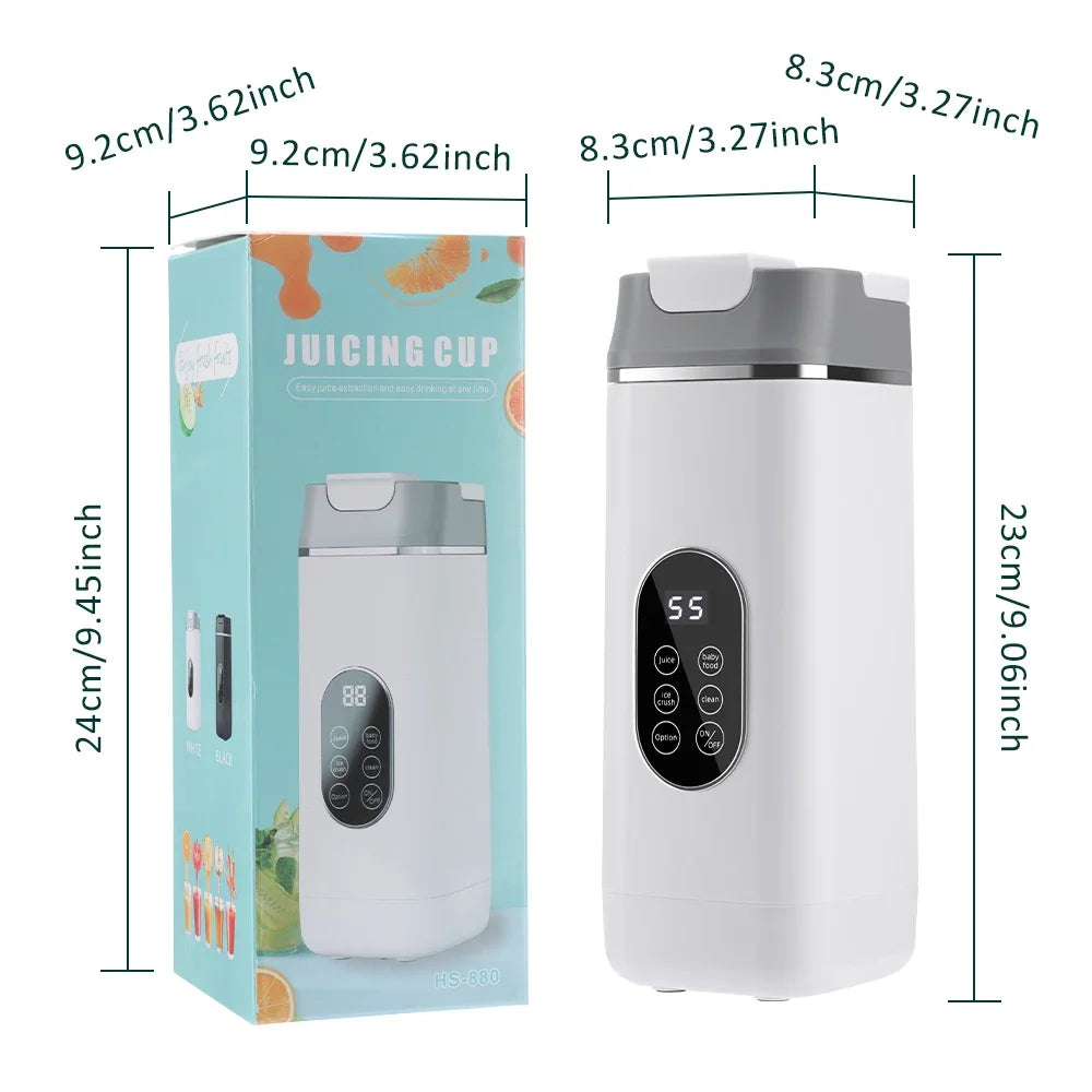 Electric Portable Blender Bottle with 6 Blades Multifunctional Fresh Juice Smoothie Maker Ice Crush Cup Food Processor