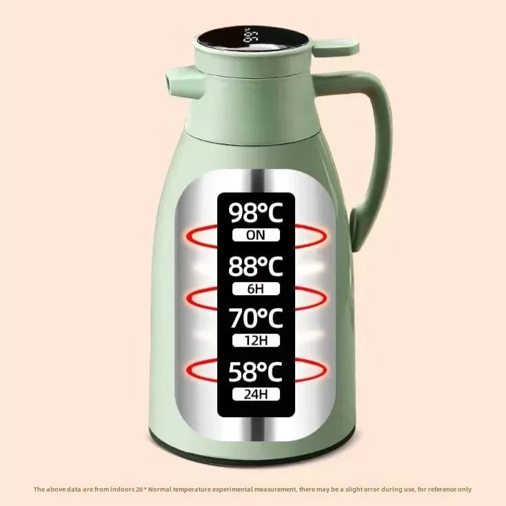 Digital Display Thermal Kettle for Household Thermos Vacuum Flasks with Glass Liner Large Capacity Water Bottle for Coffee