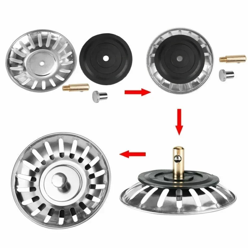 Stainless Steel Pool Bathtub Hair Catcher Stopper Bathroom Sink Strainer Waste Sink Filter Plug Kitchen Sink Accessories Tools