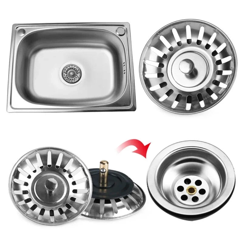 Stainless Steel Pool Bathtub Hair Catcher Stopper Bathroom Sink Strainer Waste Sink Filter Plug Kitchen Sink Accessories Tools