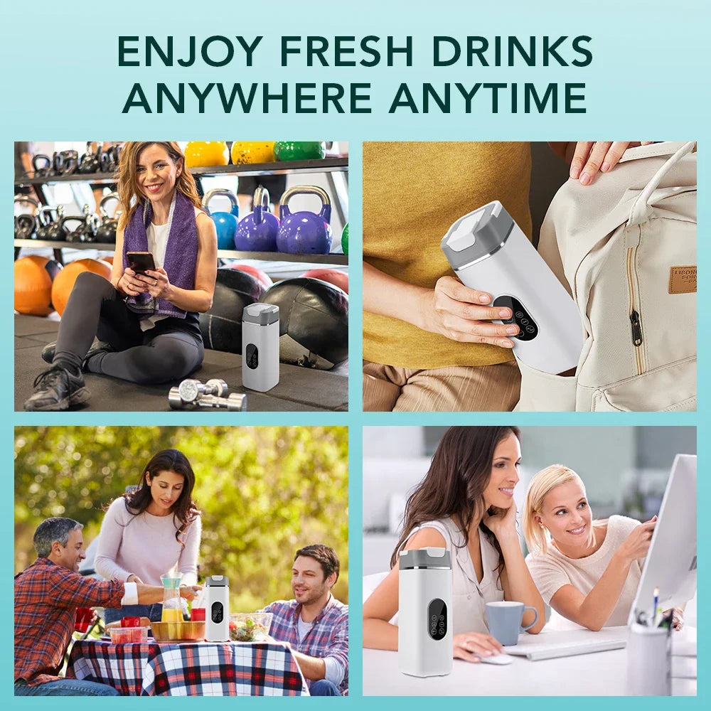 Electric Portable Blender Bottle with 6 Blades Multifunctional Fresh Juice Smoothie Maker Ice Crush Cup Food Processor