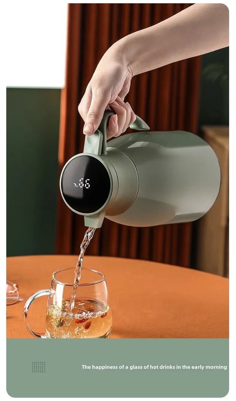 Digital Display Thermal Kettle for Household Thermos Vacuum Flasks with Glass Liner Large Capacity Water Bottle for Coffee