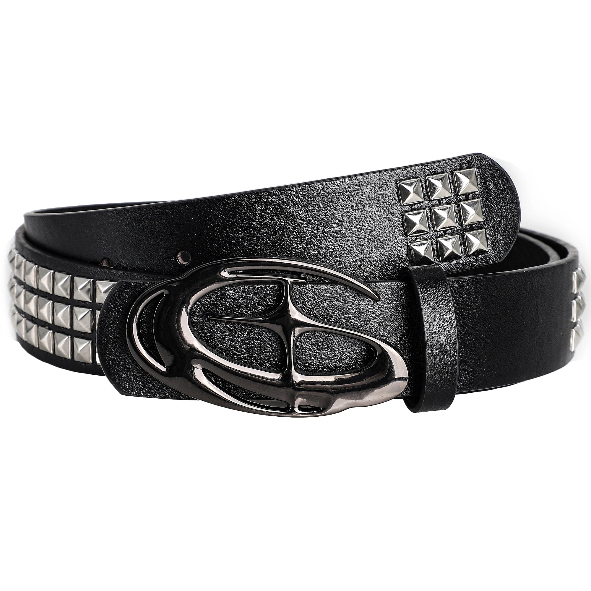 New Stylish Hollow Irregular Buckle Belts - Trendy Rivet Accessory For Gift Giving or Personal Style-Metal Pyramid For Women Men
