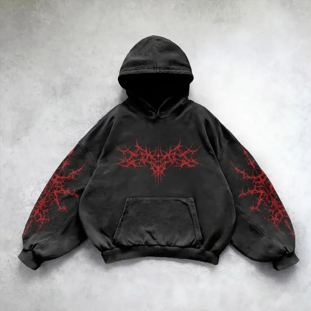 Y2k Vintage Hoodie Women Fashion Print Zip Up Hoodies New Harajuku Hip Hop Long Sleeve Coats Loose Hooded Sweatshirt Streetwear