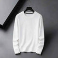 2026 New Arrival Men's Basic Solid Crew Neck Sweater Breathable Long Sleeve Knit Pullover