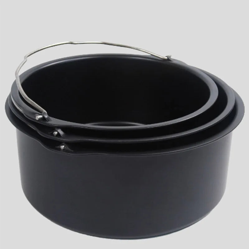8/7/6 Inch Non-Stick Baking Mold Air Fryer Pot Round Tray Pan Roasting Pizza Cake Basket Bakeware Kitchen Bar Cooking Accessory