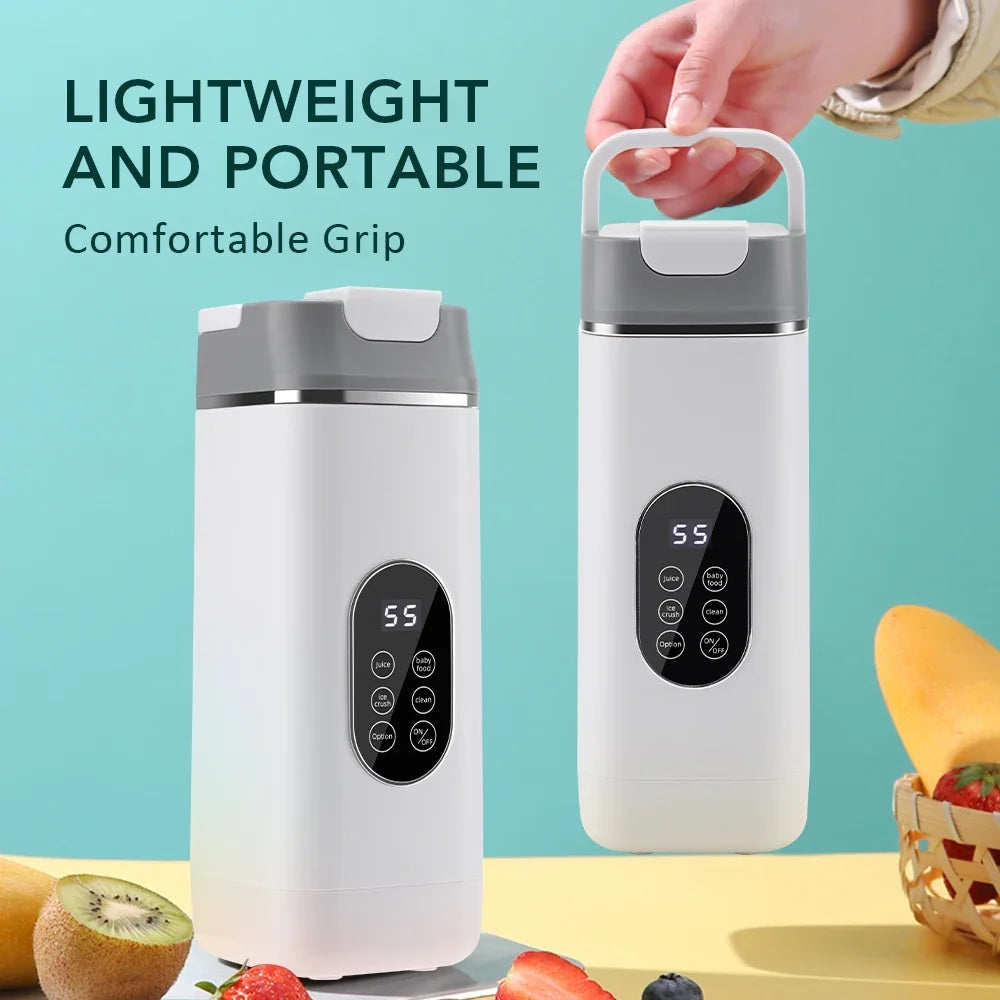 Electric Portable Blender Bottle with 6 Blades Multifunctional Fresh Juice Smoothie Maker Ice Crush Cup Food Processor