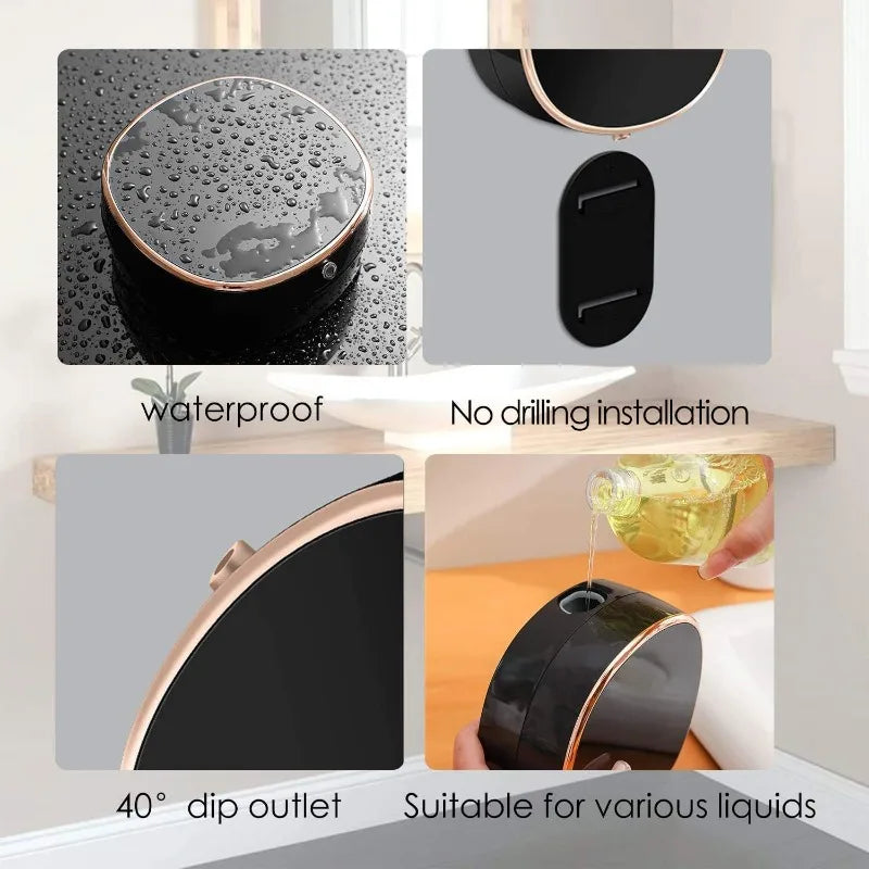 Automatic Rechargeable Electric Wall Mount Auto Dish Liquid Soap Dispenser Sensor Foaming Smart Touchless for Kitchen Bathroom