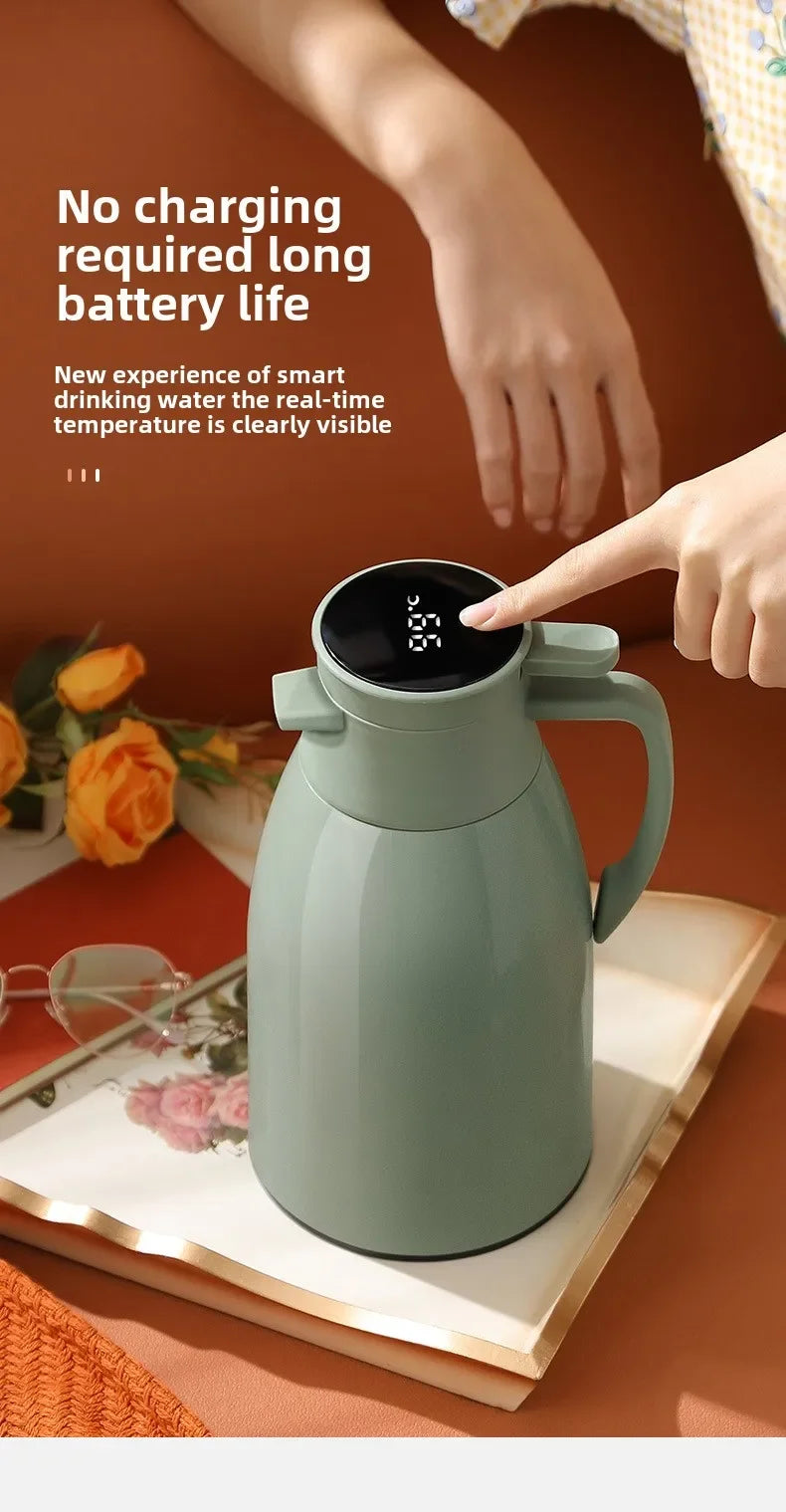 Digital Display Thermal Kettle for Household Thermos Vacuum Flasks with Glass Liner Large Capacity Water Bottle for Coffee