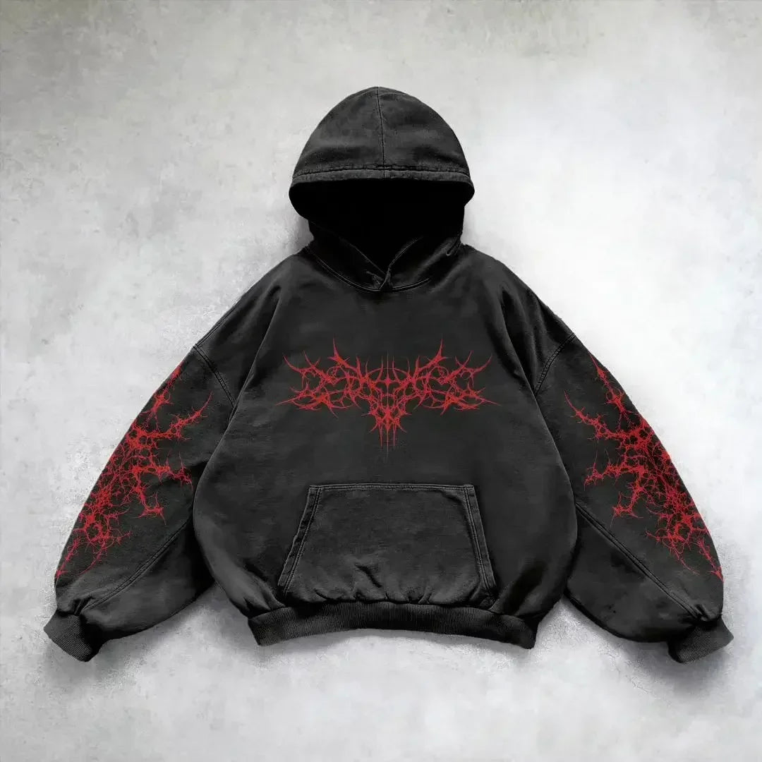 Y2k Vintage Hoodie Women Fashion Print Zip Up Hoodies New Harajuku Hip Hop Long Sleeve Coats Loose Hooded Sweatshirt Streetwear