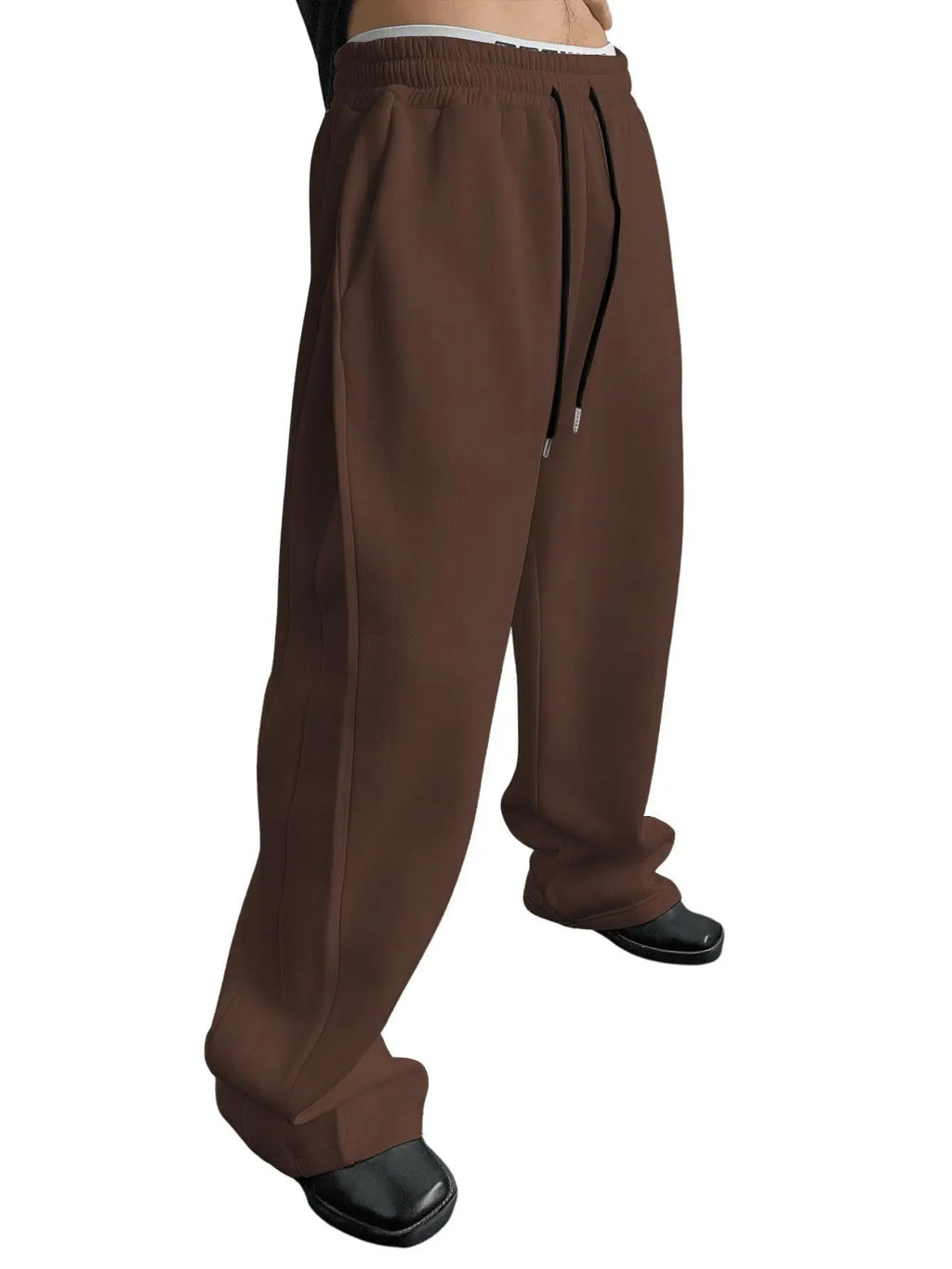 Men's wide leg sweatpants waist drawstring pants straight leg loose pants casual pants Mountaineering pants Jogger Sweatpants