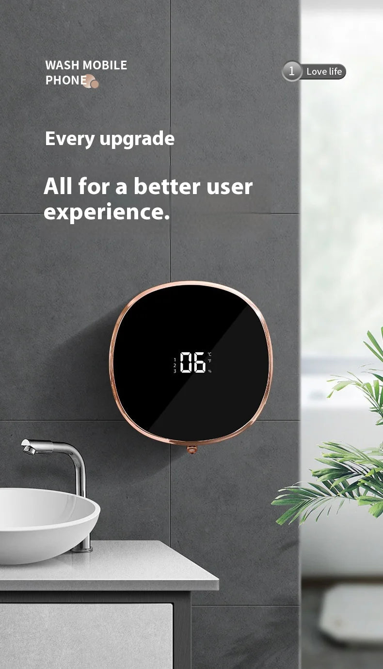 Automatic Rechargeable Electric Wall Mount Auto Dish Liquid Soap Dispenser Sensor Foaming Smart Touchless for Kitchen Bathroom