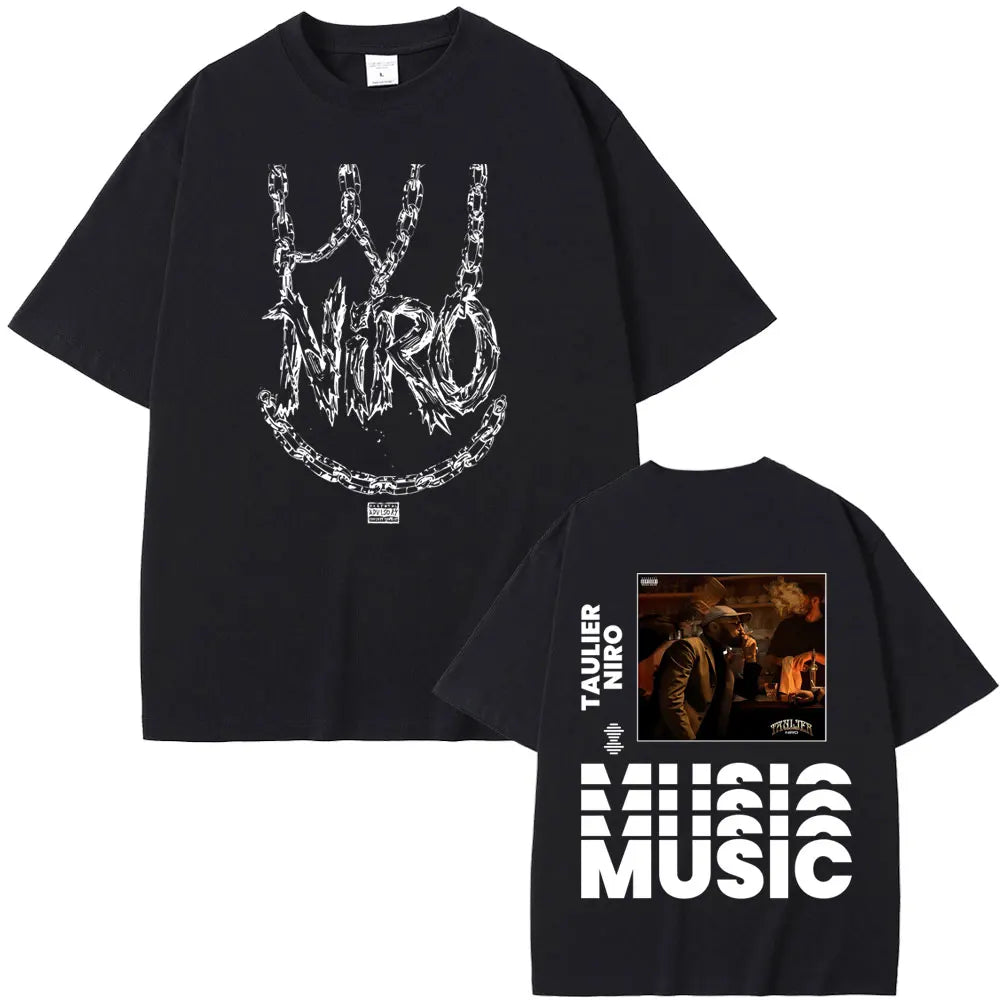 Rapper Niro OX7 Album Graphic T-shirt Men Women Hip Hop Fashion Pop Music T-shirts Male Casual Cotton Vintage T Shirt Streetwear