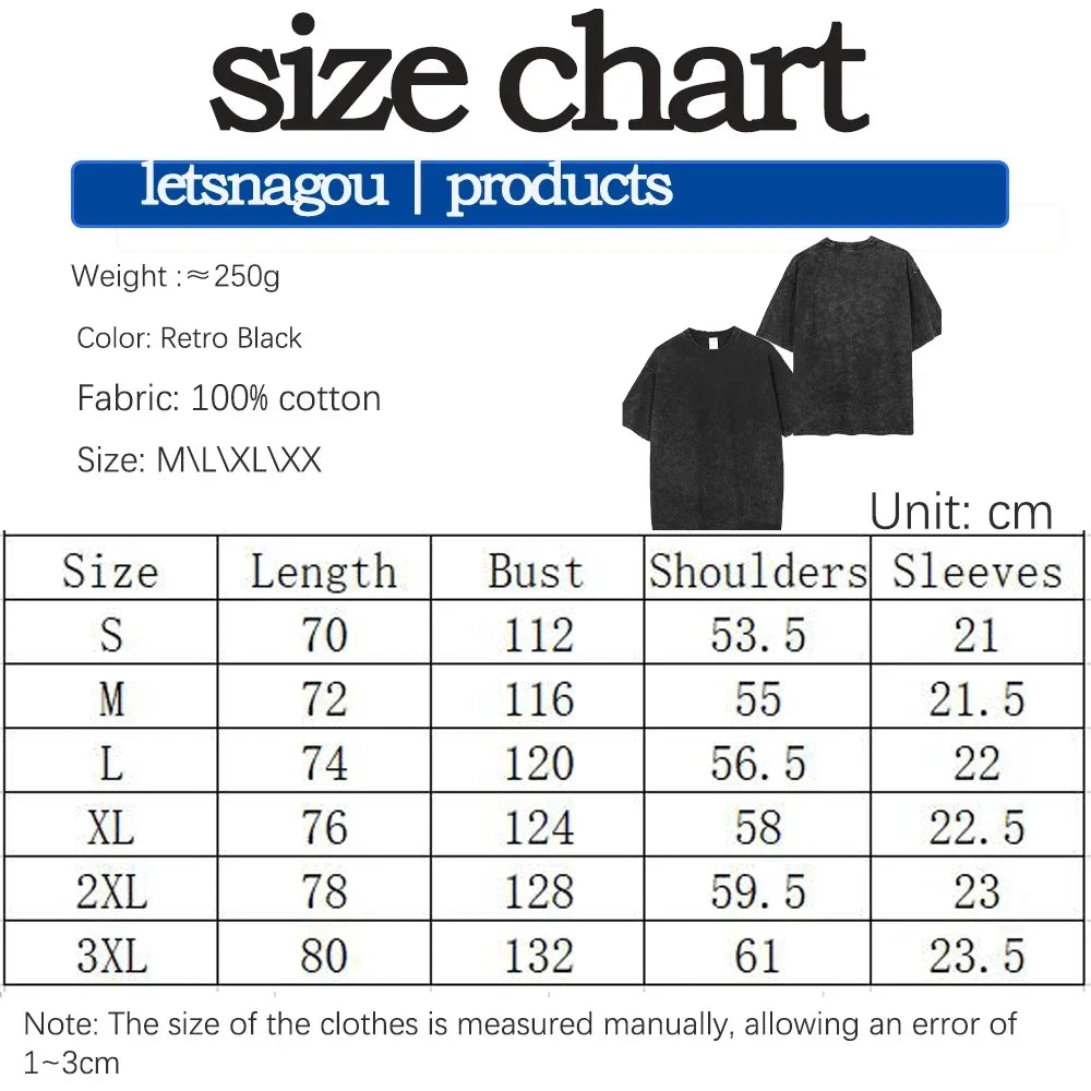 Vintage Cotton Washed T-Shirt Anime Hajime No Ippo Kamogawa Boxing Gym Loose T Shirts Men Women Y2K Hip Hop Summer Top Tee