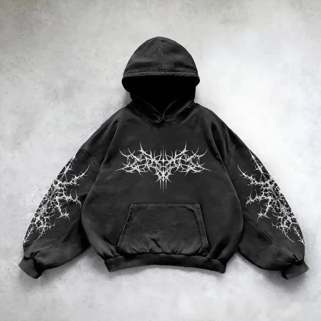 Y2k Vintage Hoodie Women Fashion Print Zip Up Hoodies New Harajuku Hip Hop Long Sleeve Coats Loose Hooded Sweatshirt Streetwear