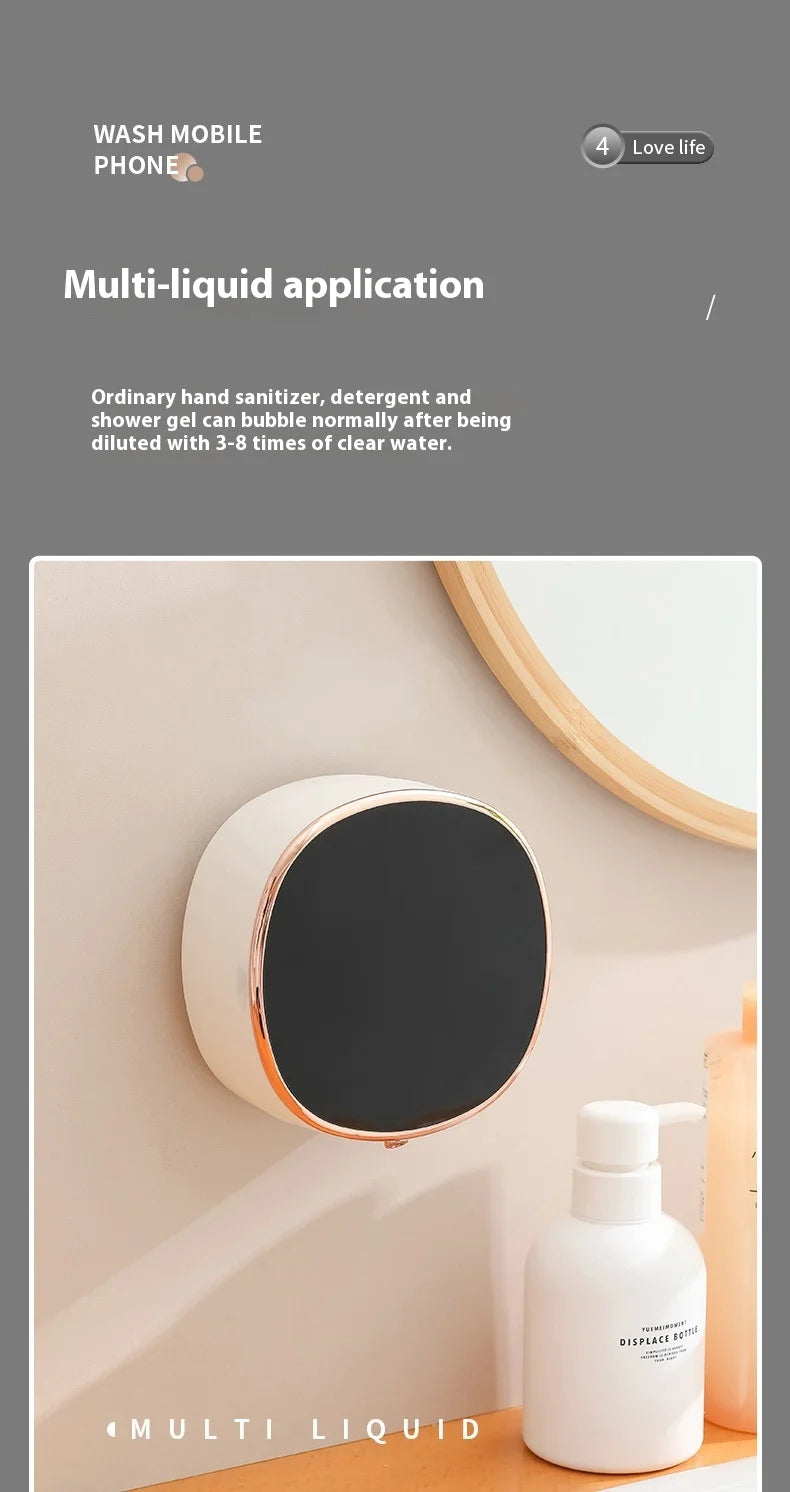 Automatic Rechargeable Electric Wall Mount Auto Dish Liquid Soap Dispenser Sensor Foaming Smart Touchless for Kitchen Bathroom