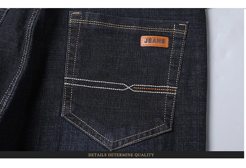 Spring Men Light Luxury Stretch Slim Fit Denim Pants Comfortable Soft Business Fashion Straight Casual Jeans Autumn Brand Clothi