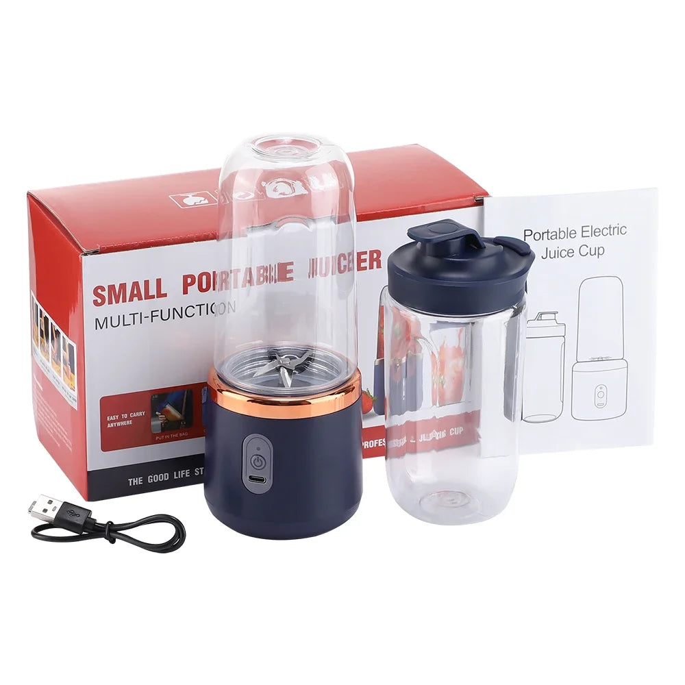 Electric Portable Blender Bottle with 6 Blades Multifunctional Fresh Juice Smoothie Maker Ice Crush Cup Food Processor