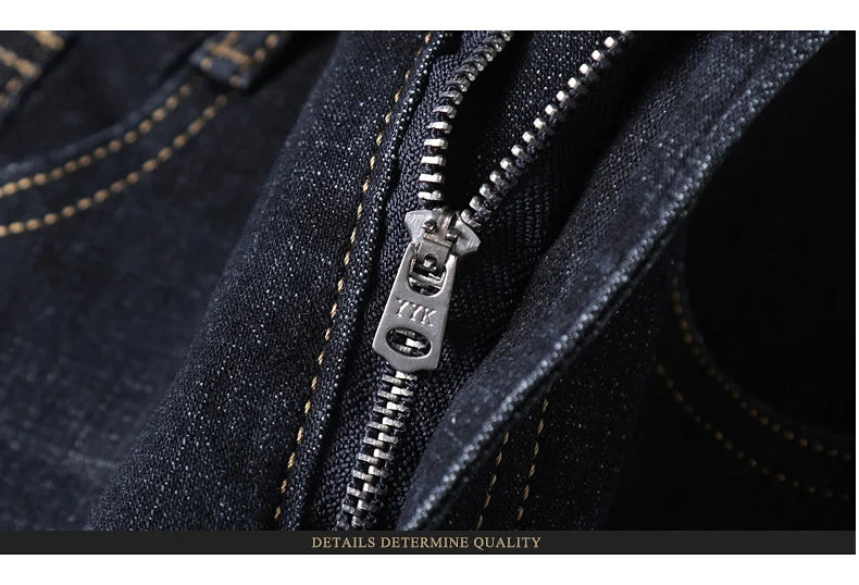 Spring Men Light Luxury Stretch Slim Fit Denim Pants Comfortable Soft Business Fashion Straight Casual Jeans Autumn Brand Clothi