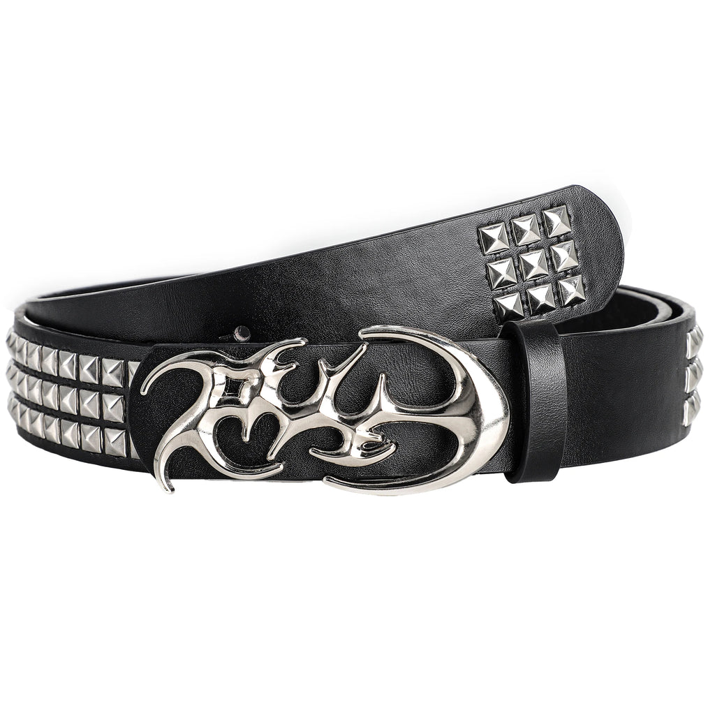 New Stylish Hollow Irregular Buckle Belts - Trendy Rivet Accessory For Gift Giving or Personal Style-Metal Pyramid For Women Men